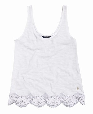 Superdry Morocco Lace Hem Női Mellény Fehér | VOWUD5698